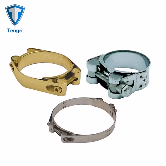 Шланговый хомут с двойным болтом из углеродистой стали для тяжелых условий эксплуатации